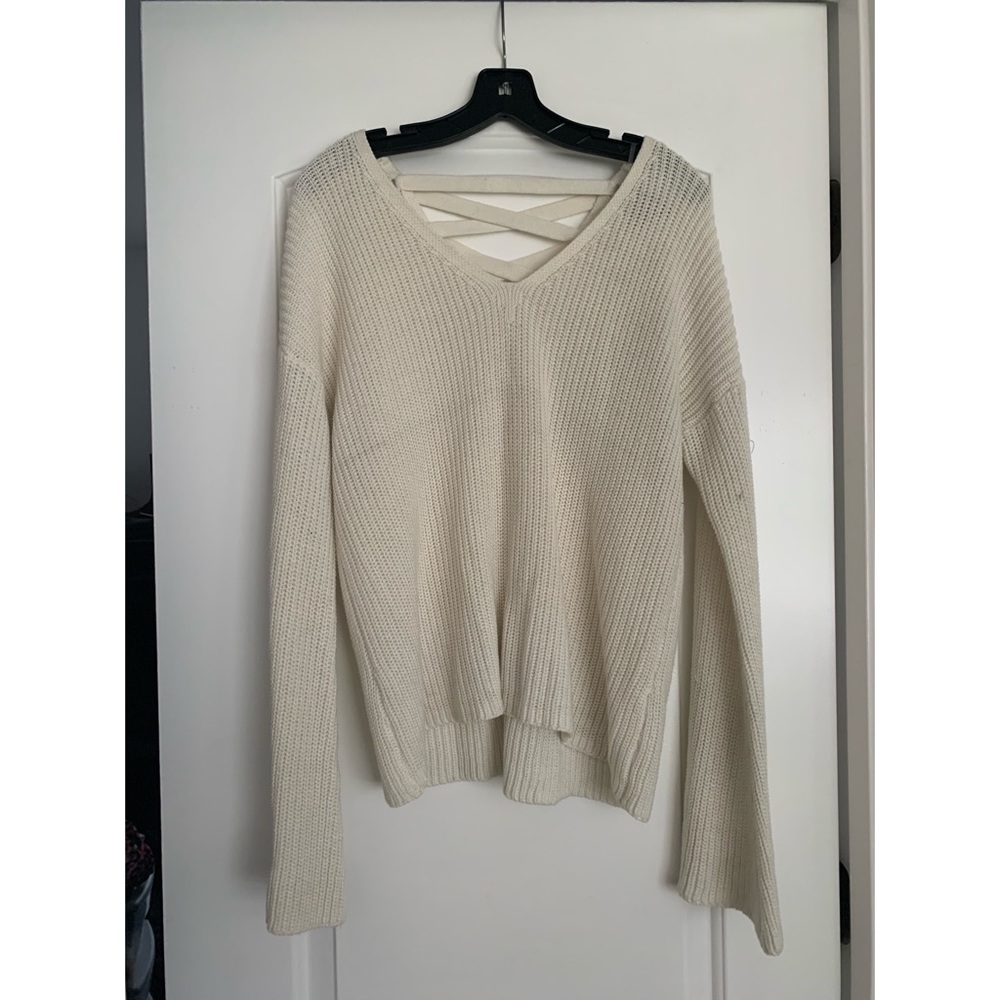 Ivory Sweater with back detail